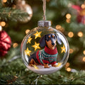 Dachshund Holiday Christmas Mica Ornament