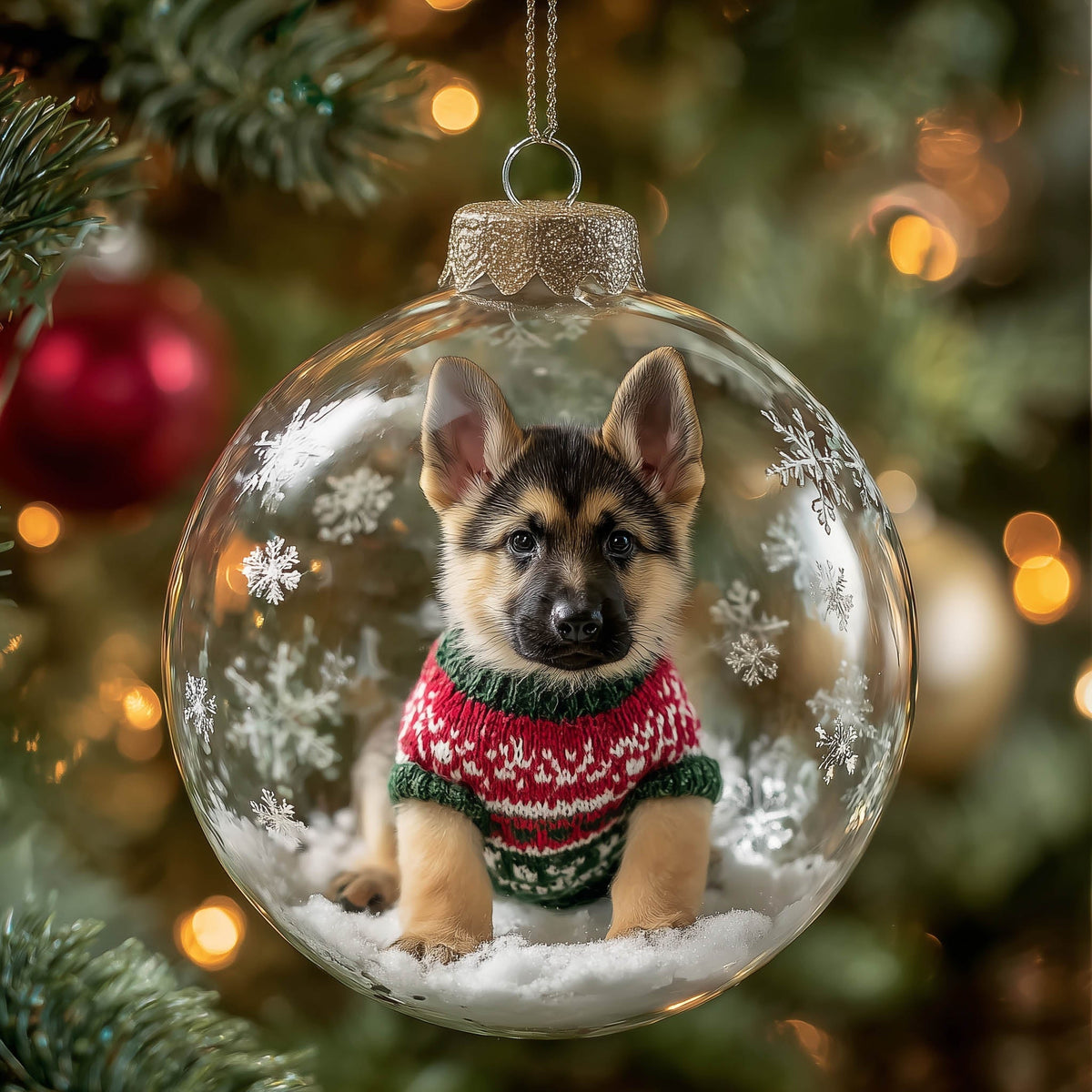 Christmas Mica Dog Christmas Mica Ornament