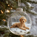 Winter Poodle Christmas Mica Ornament