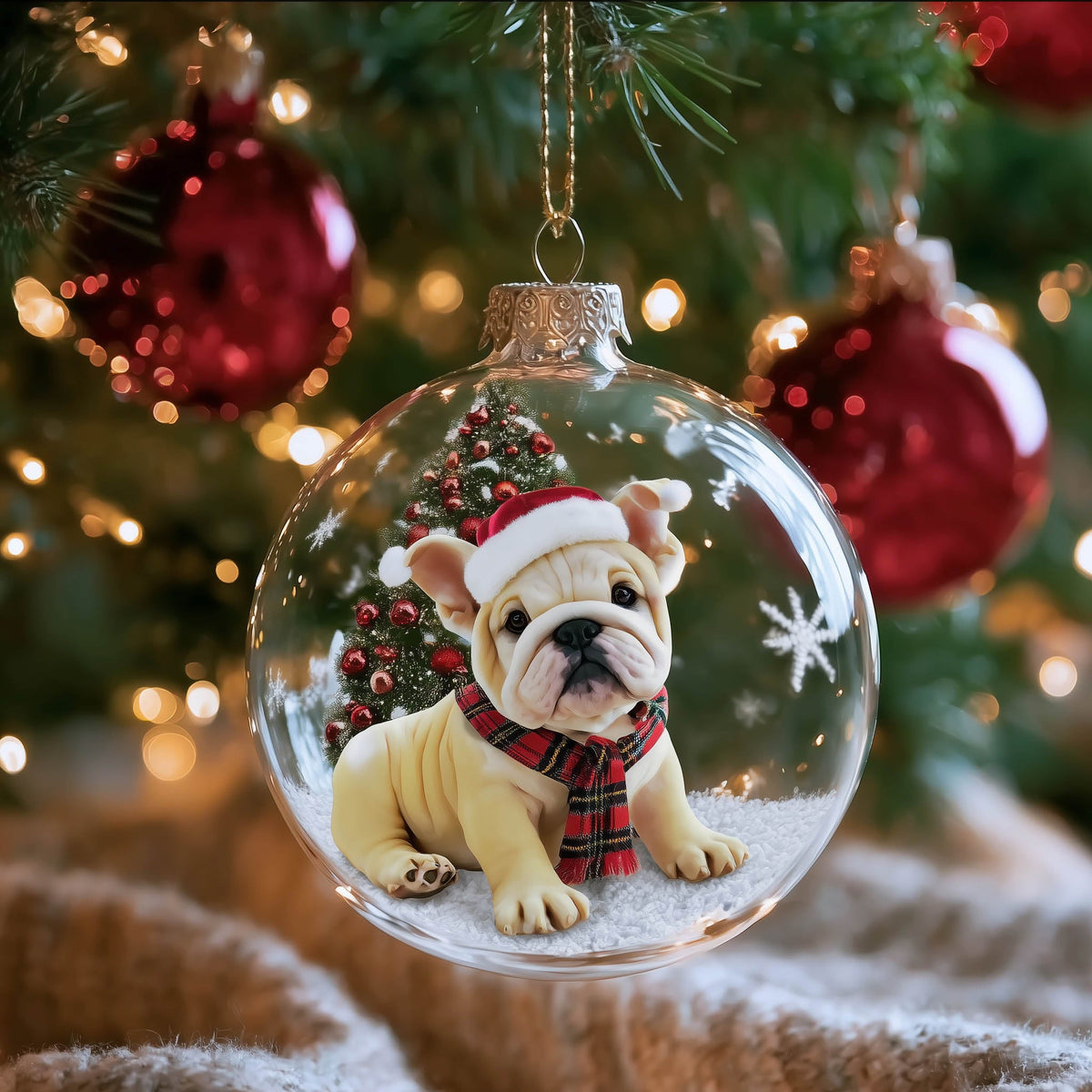 Festive Bullie Christmas Mica Ornament