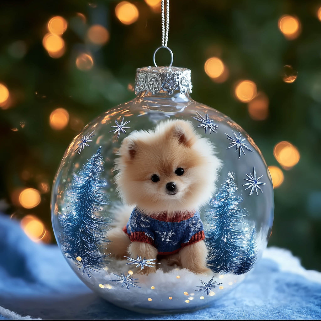 Christmas Mica Dog Christmas Mica Ornament
