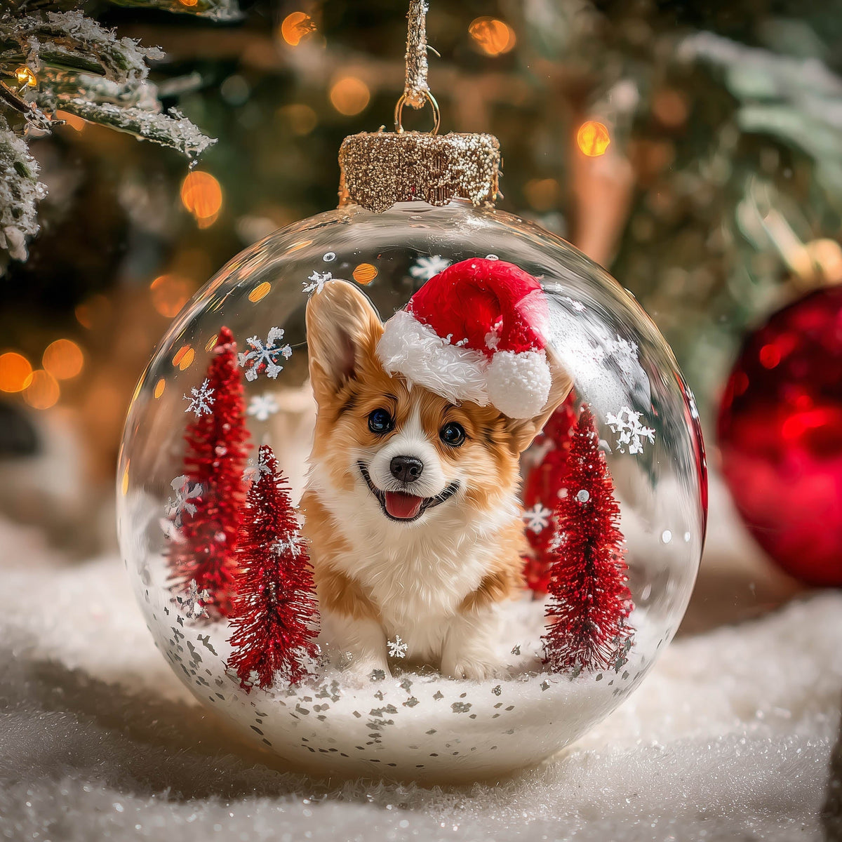 Christmas Mica Dog Christmas Mica Ornament