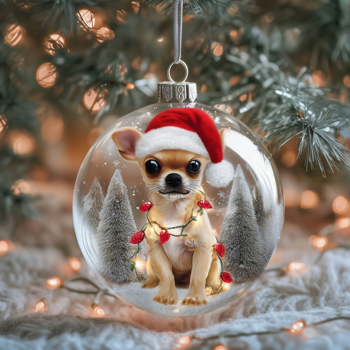 Christmas Mica Dog Christmas Mica Ornament