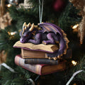 Bookish Dragon Christmas Mica Ornament