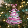 Pink Christmas Christmas Mica Ornament