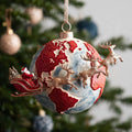 Santa Sleigh Christmas Mica Ornament