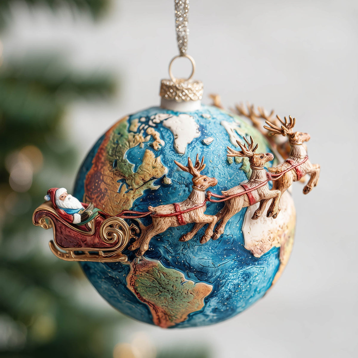 Santa Mission Christmas Mica Ornament