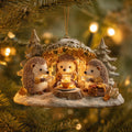 Hedgehog Hearth Glow Christmas Mica Ornament