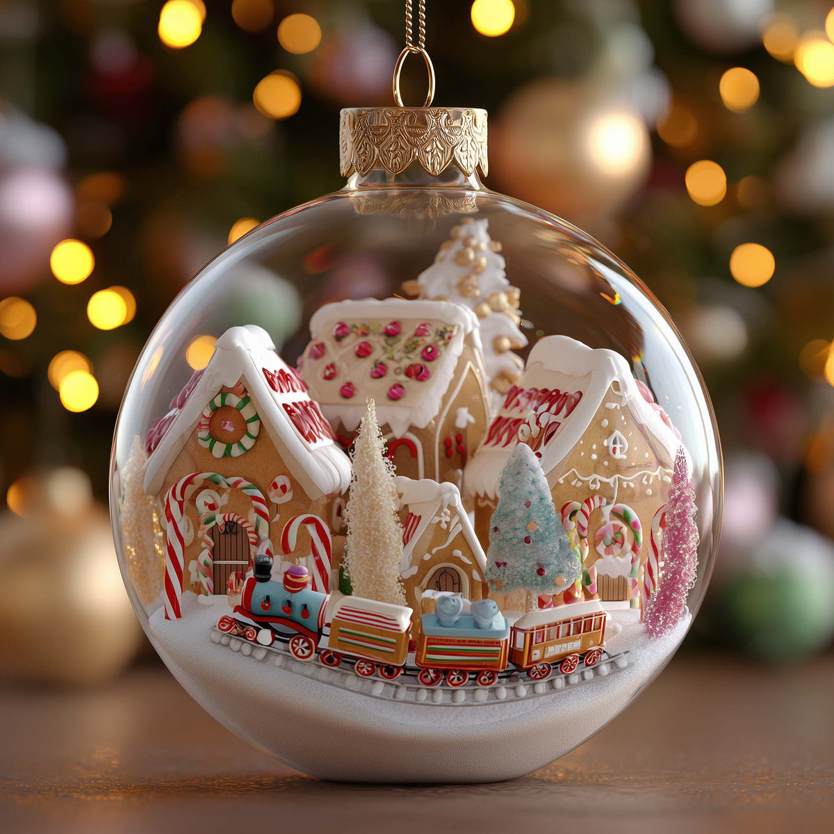 Gingerbread World Christmas Mica Ornament