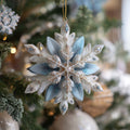 Crystal Snowflake Bloom Christmas Mica Ornament