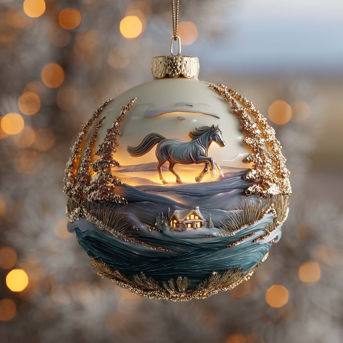 Horse Pride Christmas Mica Ornament