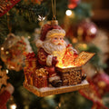 Santa Treasure Chest Christmas Mica Ornament