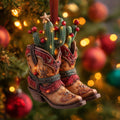 Cactus Christmas Boots Christmas Mica Ornament