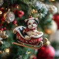 Santa Driver Christmas Mica Ornament