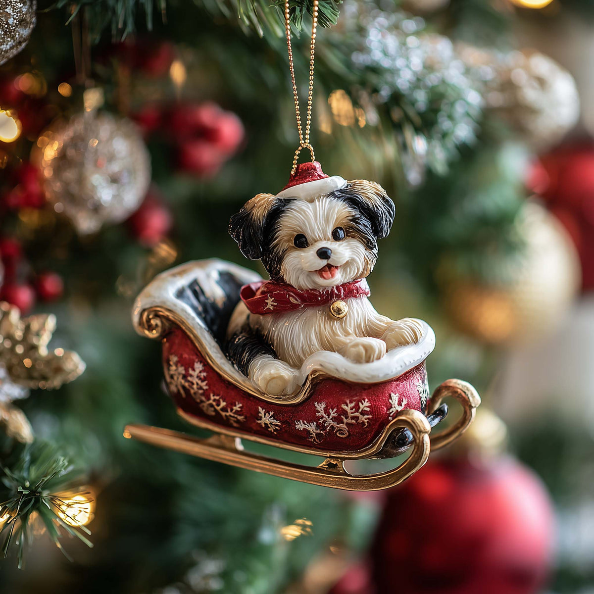 Santa Driver Christmas Mica Ornament