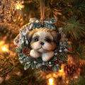 Snowy Peek Christmas Mica Ornament