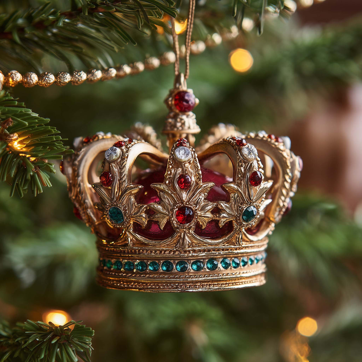 Royal Gilded Imperial Crown Christmas Mica Ornament