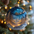 Santa Midnight Journey Christmas Mica Ornament