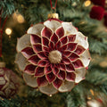 Scarlet Poinsettia Botanical Bloom Christmas Mica Ornament