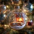 Golden Retriever Hearth Nap Christmas Mica Ornament