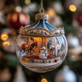 Vintage Carousel Holiday Carousel Christmas Mica Ornament