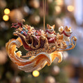 Corgi Sleigh Express Christmas Mica Ornament