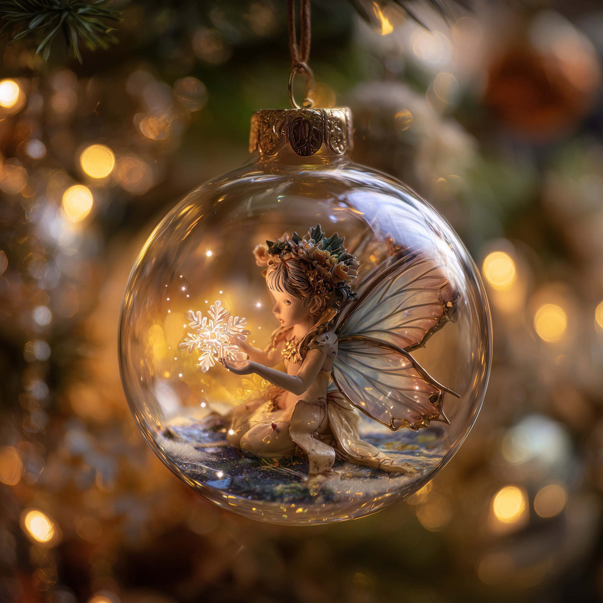 Shadow Twilight Forest Sprite Christmas Mica Ornament