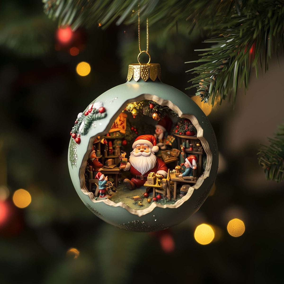 Miniature Toy Factory Diorama Mica Ornament