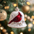 Cardinal Bell Christmas Mica Ornament