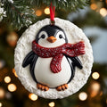 Scarf Penguin Christmas Mica Ornament