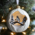 Perched Penguin Christmas Mica Ornament