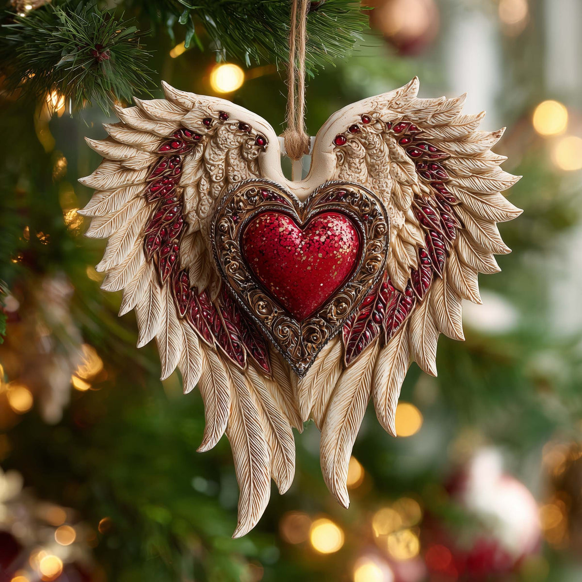 Heavenly Wings Of Devotion Mica Ornament