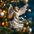 Harpist Angel Christmas Mica Ornament