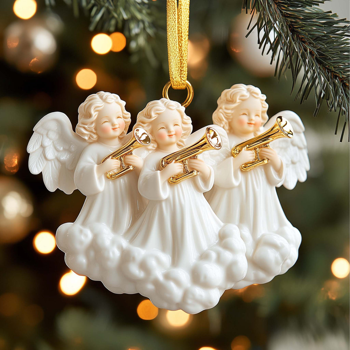 Angel Trio Christmas Mica Ornament