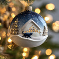 Cabin Cat Christmas Mica Ornament