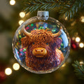 Farmhouse Calf Winter Snowglobe Christmas Mica Ornament
