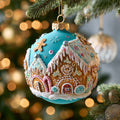 Gingerbread Village Christmas Mica Ornament