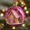 Pink Gingerbread Christmas Mica Ornament