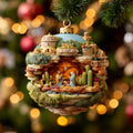 Holy Family Bethlehem Nativity Scene Christmas Mica Ornament