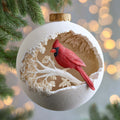 Carved Cardinal Christmas Mica Ornament
