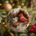Nested Cardinals Christmas Mica Ornament