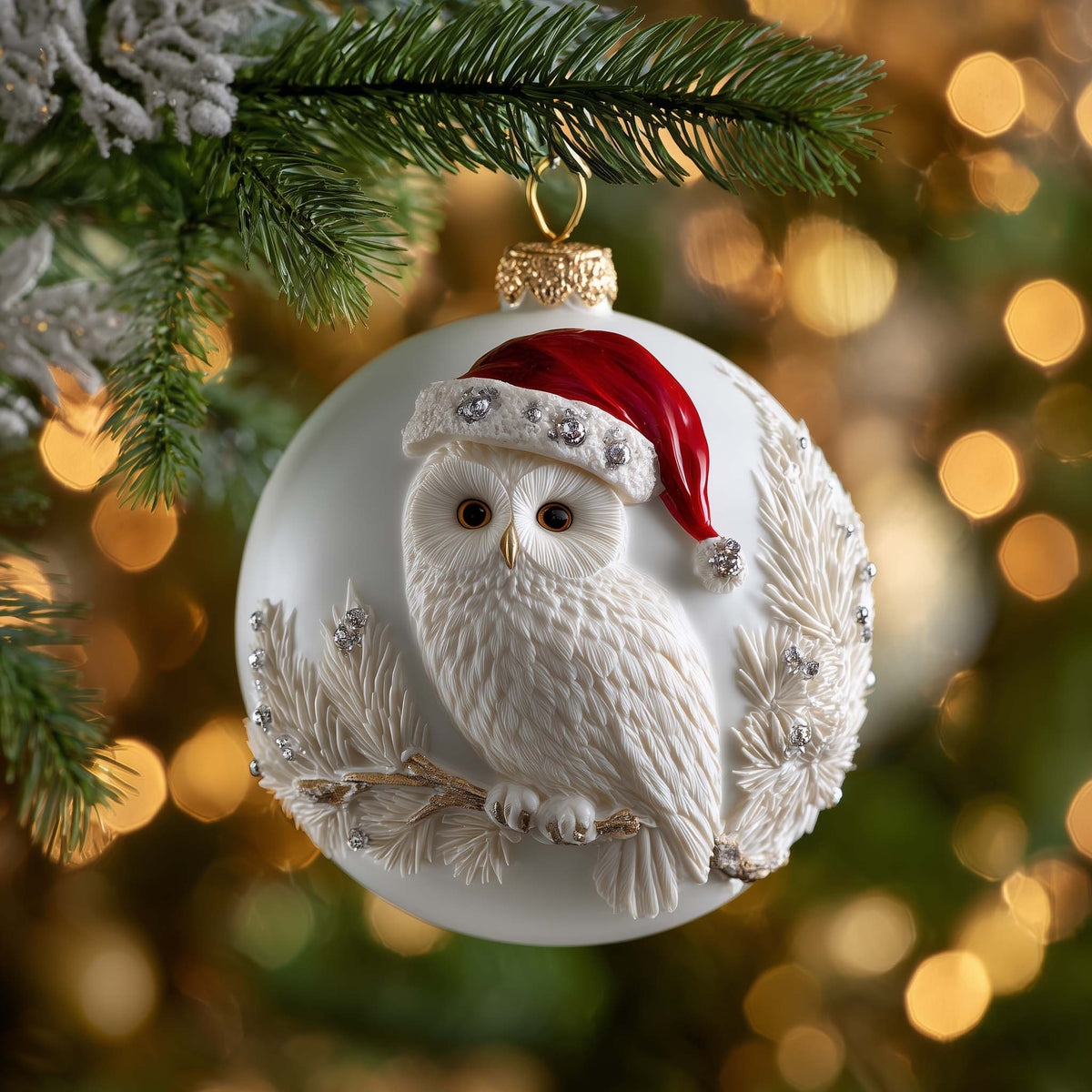 Wise Claus Plumage Mica Ornament