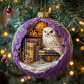 Scholarly Perched Raptor Mica Ornament
