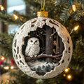 Forest Owl Christmas Mica Ornament