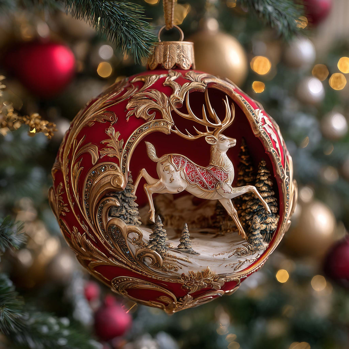 Baroque Royal Hart Mica Ornament