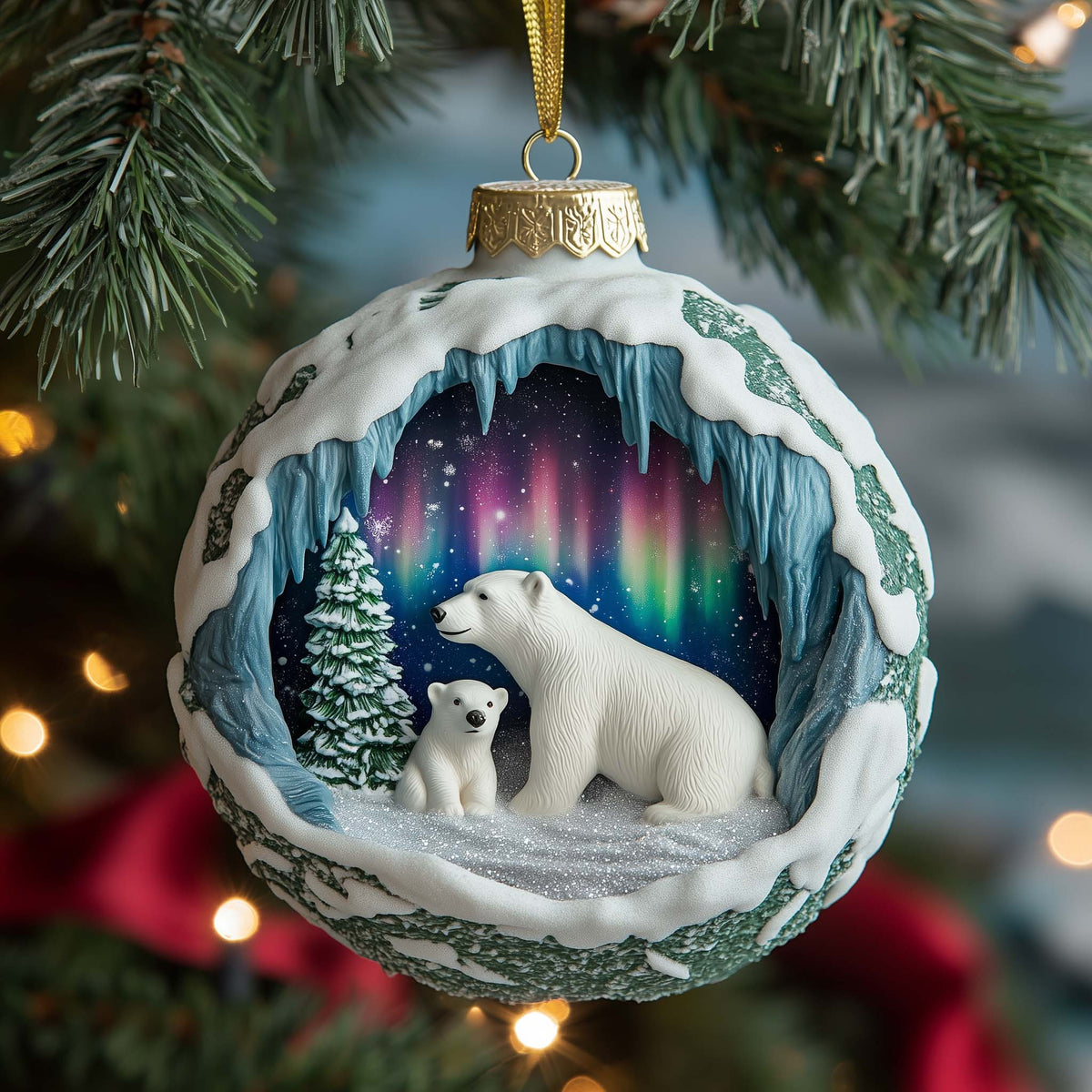Boreal Light Ursine Mica Ornament