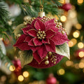 Dripping Poinsettia Christmas Mica Ornament