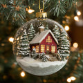 Timber Cabin Orb Mica Ornament