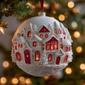 Snowy Village Christmas Mica Ornament