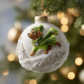 Frolicking Wirehair Terrier Mica Ornament